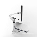 Aluminium Dual Monitor Brass Desktop Mount ordinateur portable et support de moniteur avec support d&#39;ordinateur portable